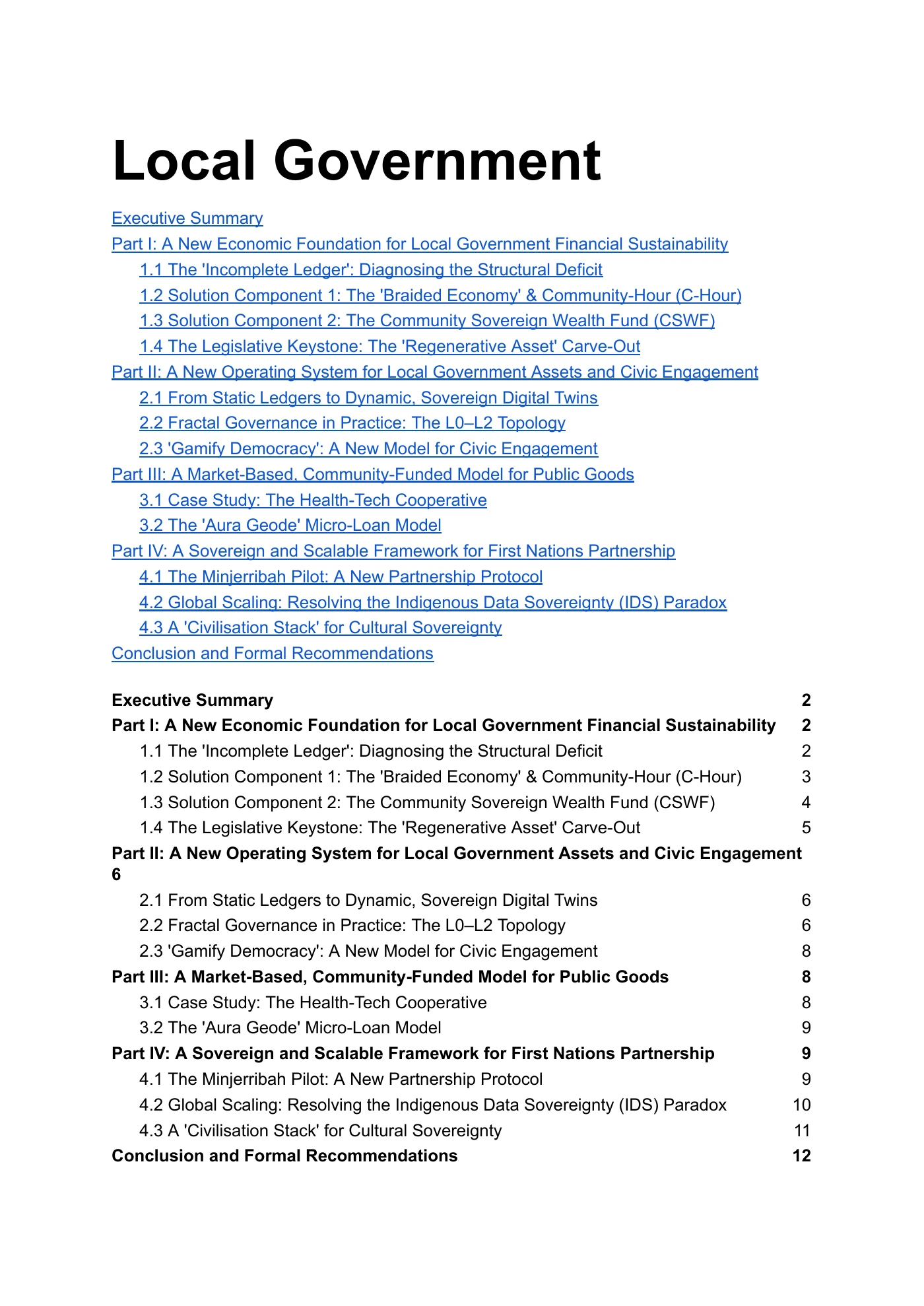 Page 1 of Local Government 2Funding Inquiry Submission