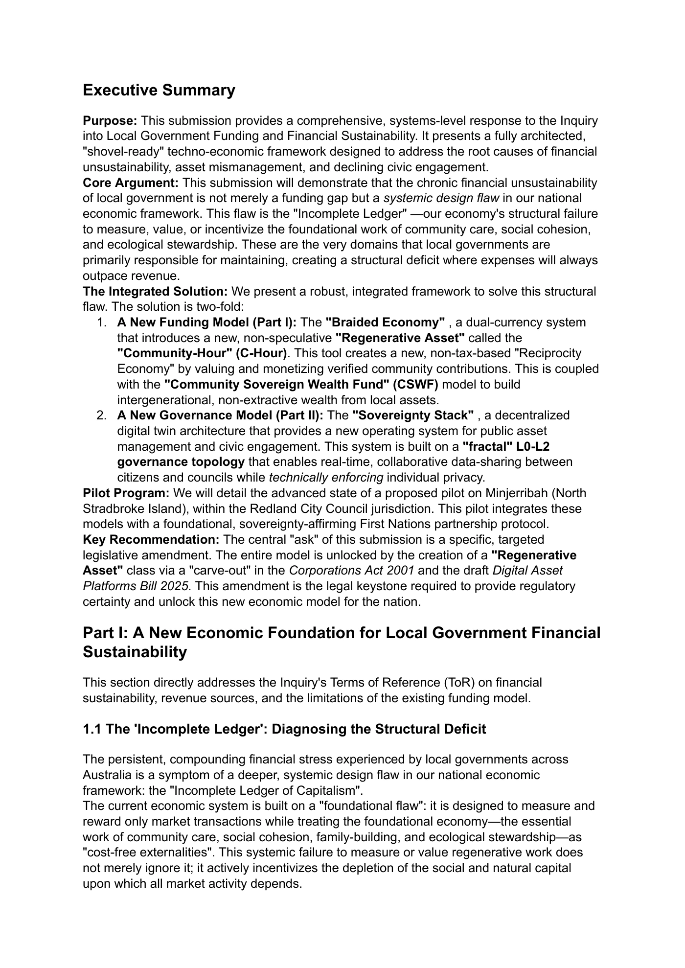 Page 2 of Local Government 2Funding Inquiry Submission