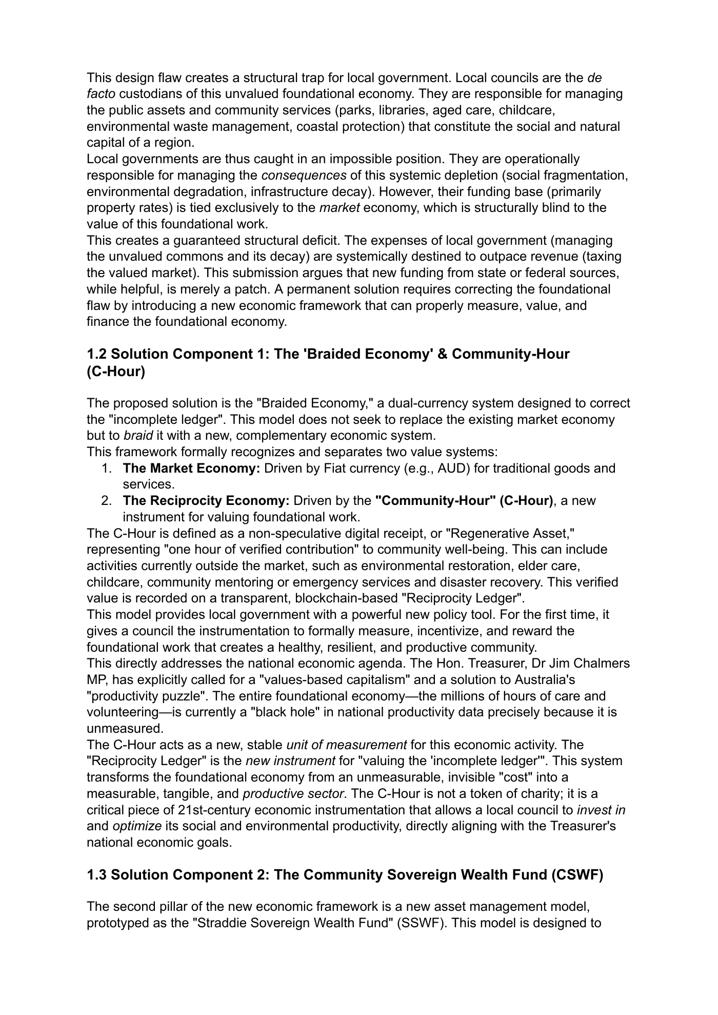 Page 3 of Local Government 2Funding Inquiry Submission