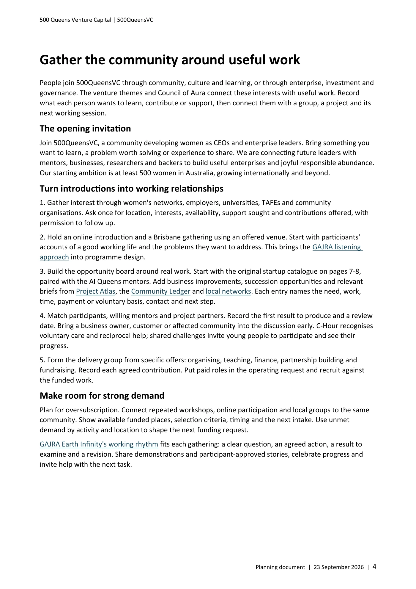 Page 4 of Queens Venture Capital Planning Document