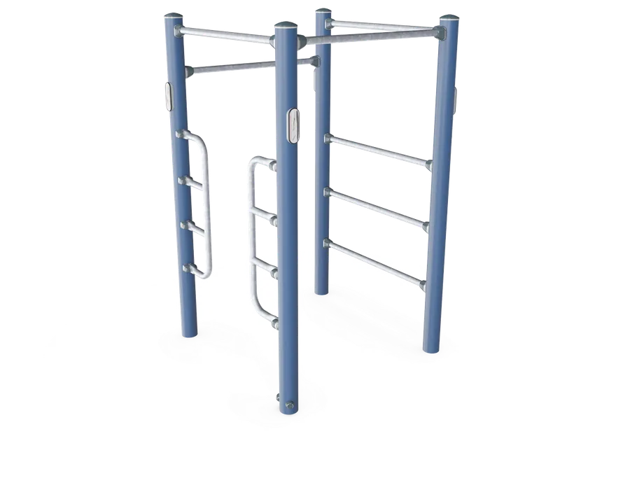 KOMPAN stretch station outdoor fitness equipment.