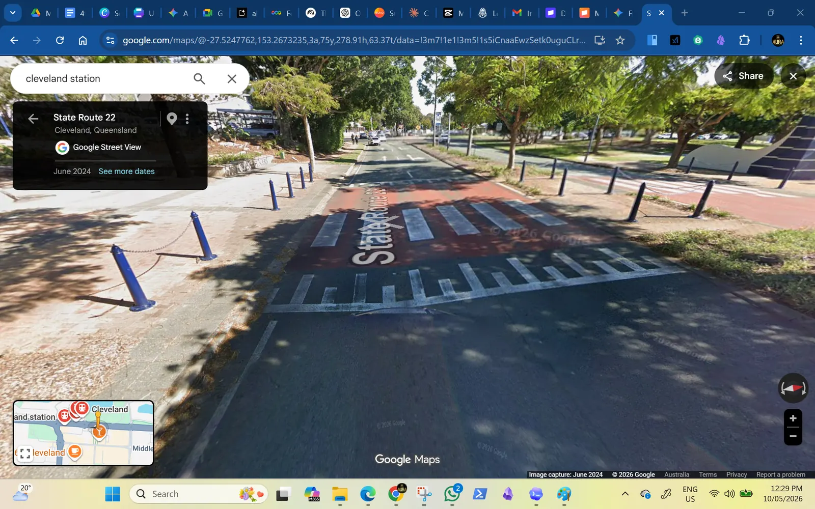 Raised crossing and slow zone example.