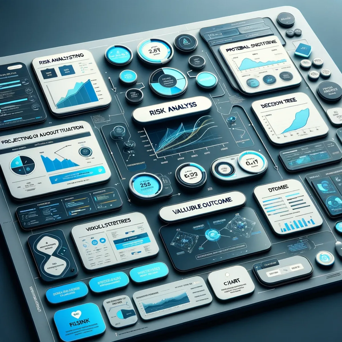 A sophisticated dashboard for risk analysis and outcome decision-making.