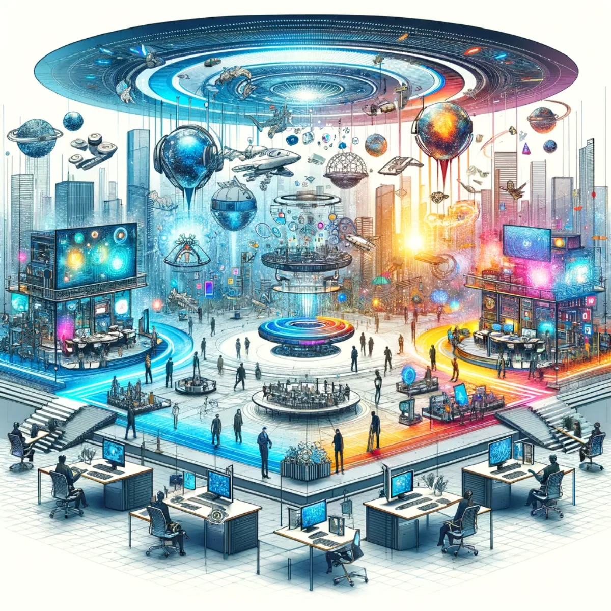 A space filled with cutting-edge technology that transforms through the day.