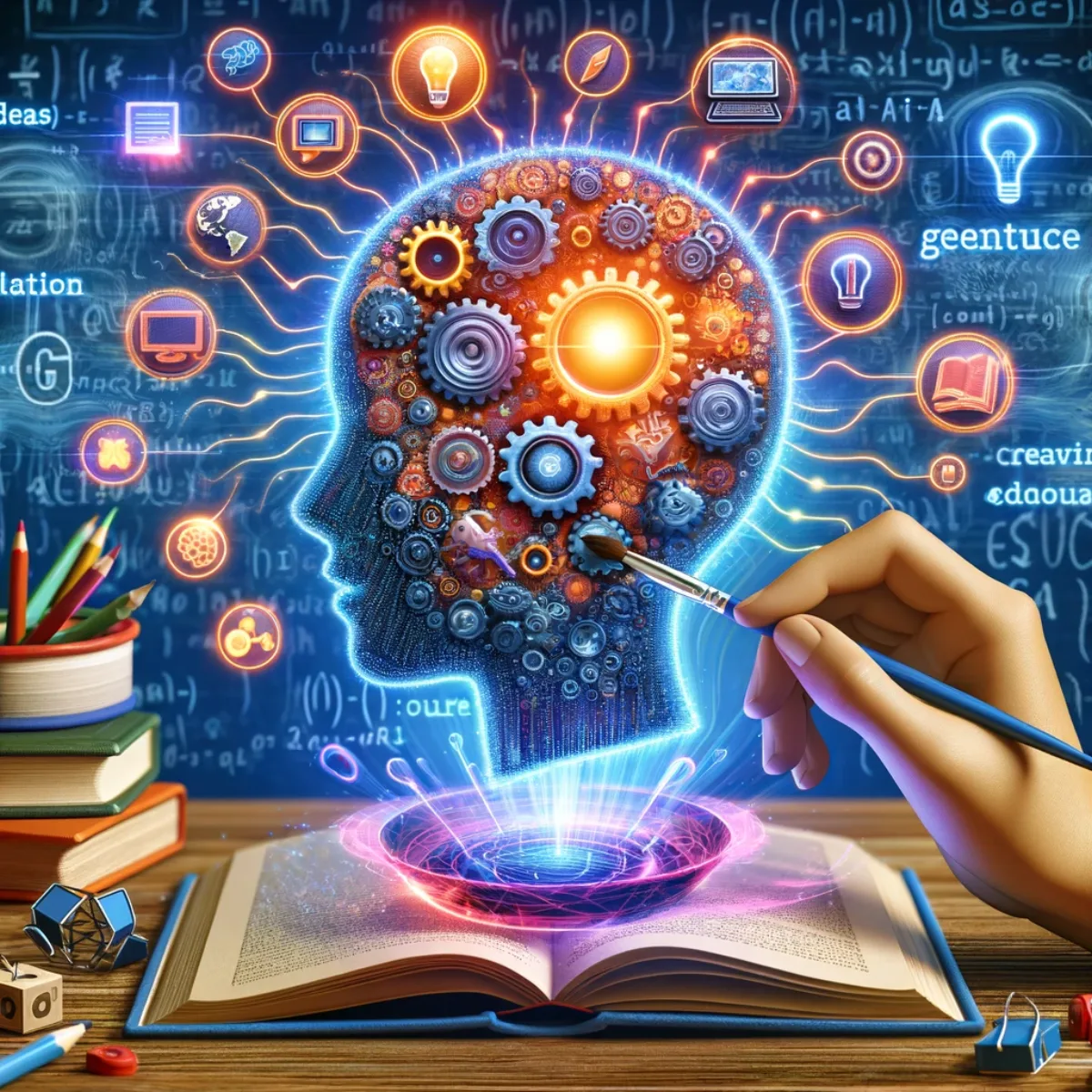 A vibrant interface generating diverse course content types with AI.