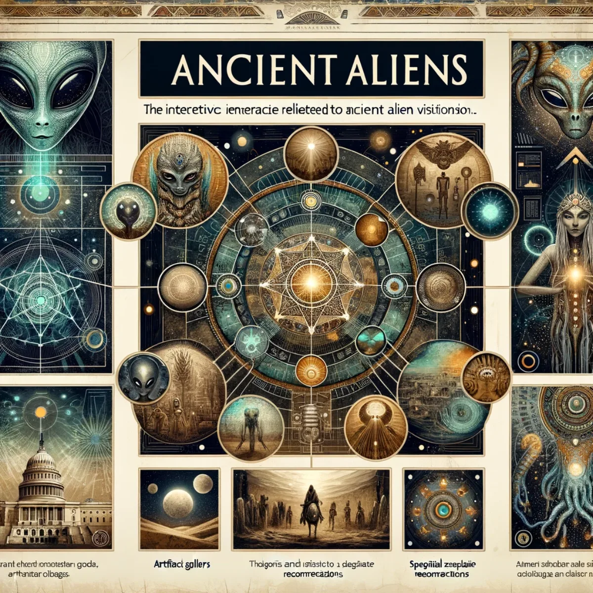 An interactive module exploring theories and evidence for Ancient Aliens.
