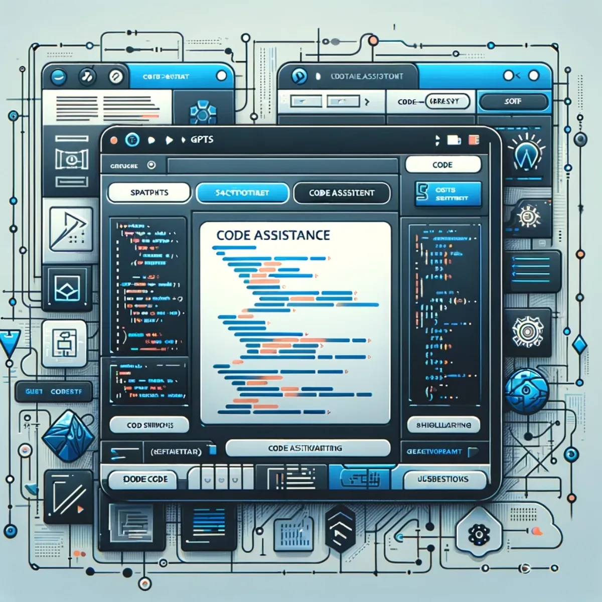 A digital interface for Code Assistant GPTs, illustrating a programming environment.