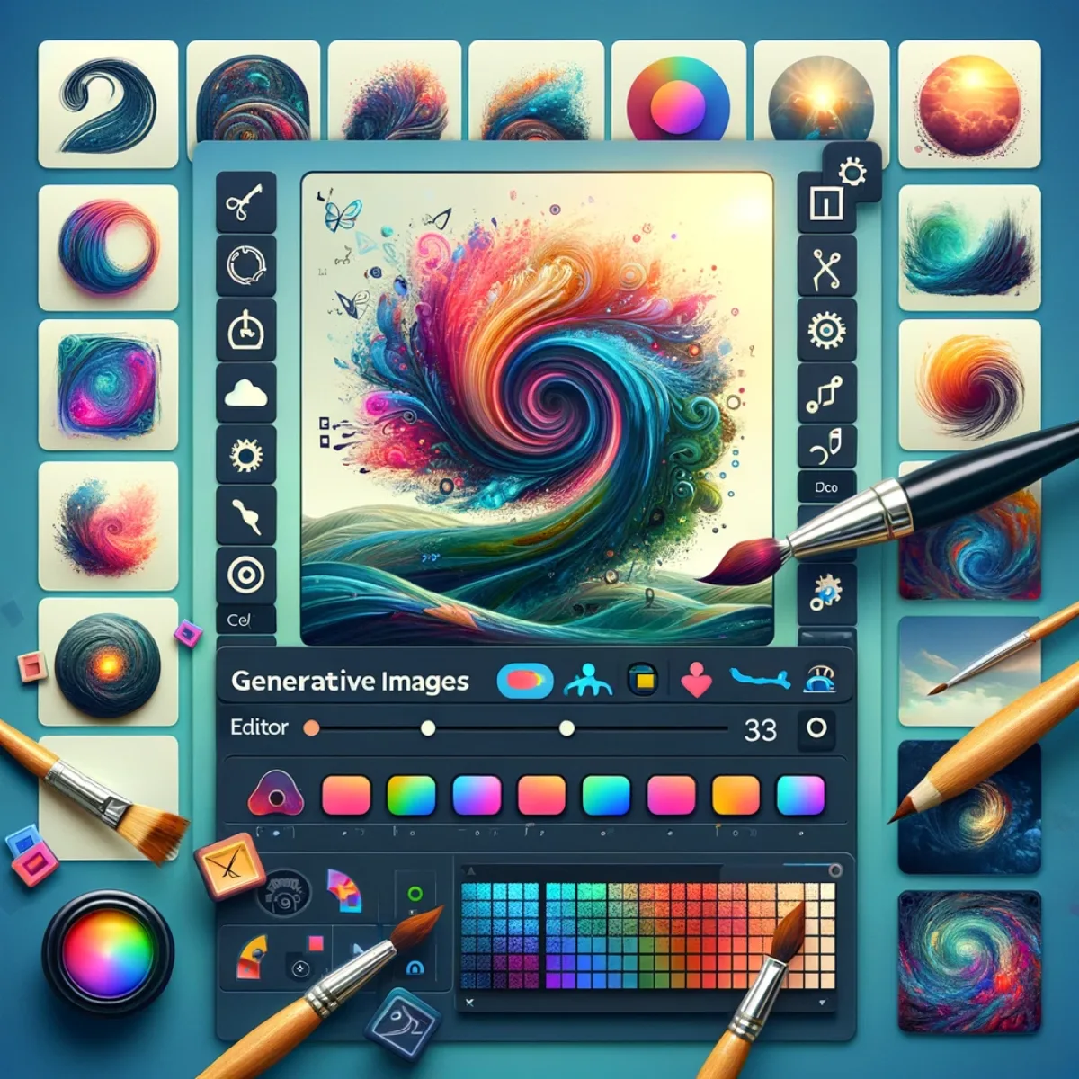 A creative digital interface for AI-generated imagery.