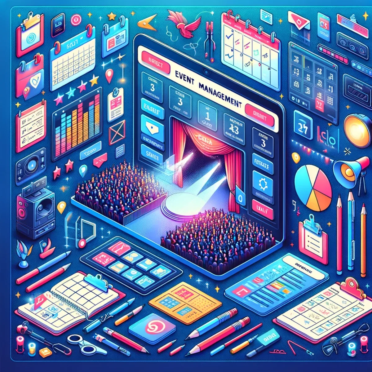 A vibrant dashboard for planning, organising and visualising events.