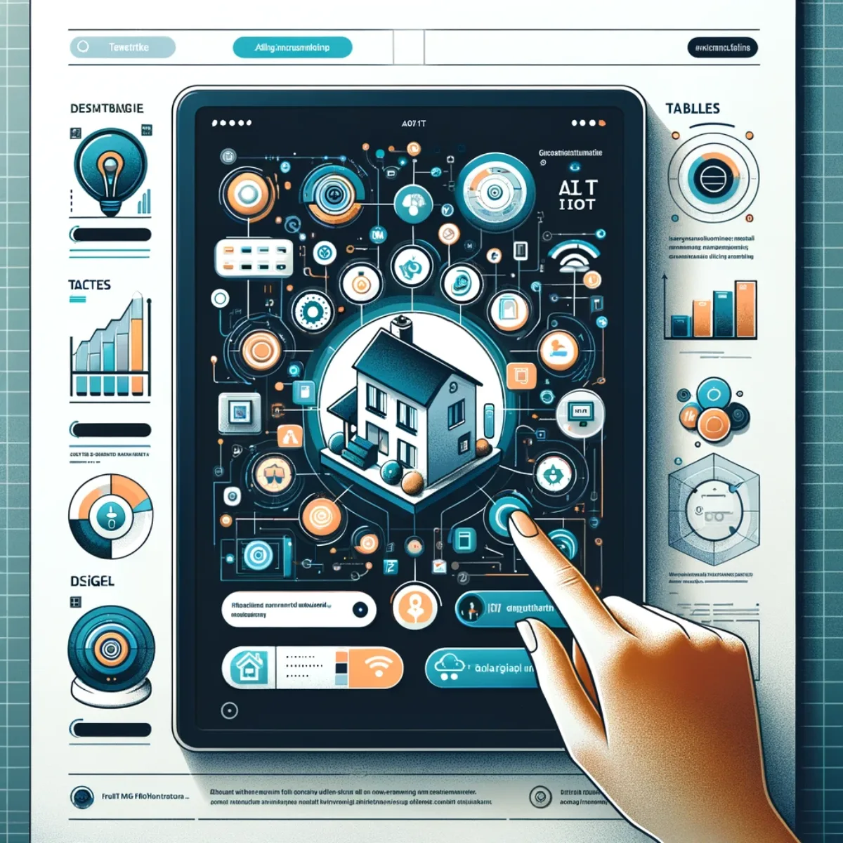 A digital interface for tablets controlling smart home devices.