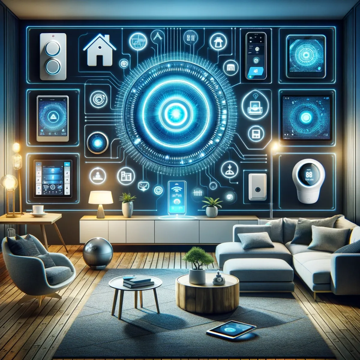 Modern smart home devices with AI integration.