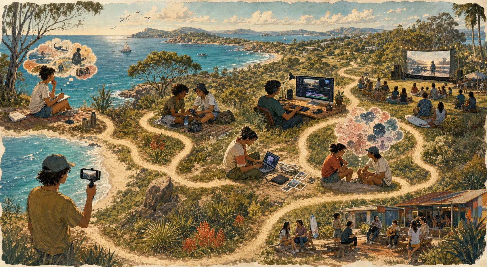 Illustrated filmmaking terrain