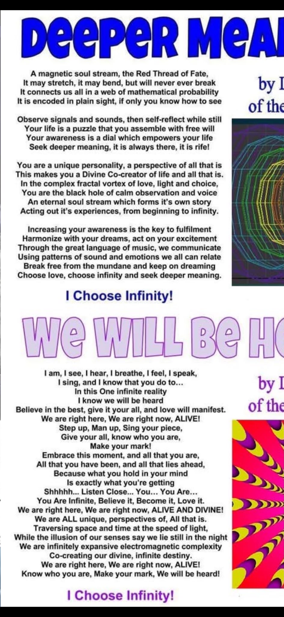 Deeper Meaning and We Will Be Heard poem detail