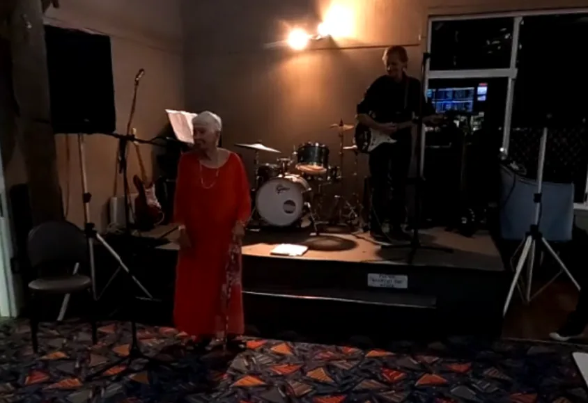 Constance singing at her 90th birthday in 2020