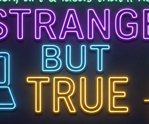 Strange But True neon logo.